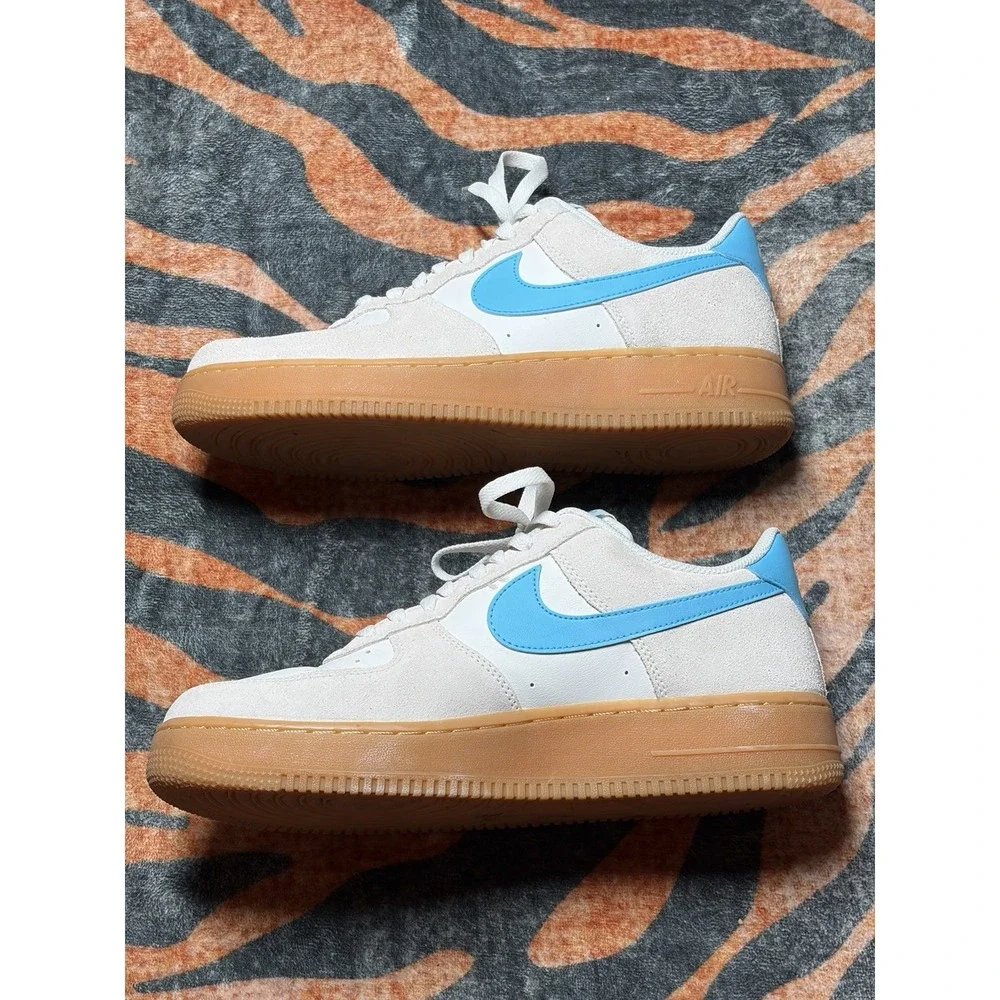 Nike Air Force 1 Low Men's AF1 Sneakers Size 10.5 White Blue Gum FQ8714-003